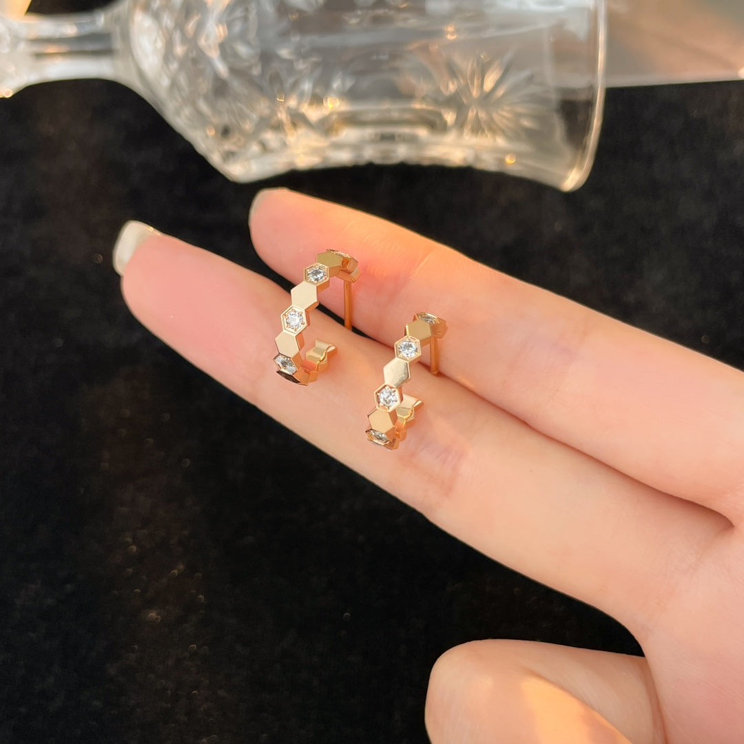 [ELAN LUXE]BEE LOVE DIAMOND HOOP EARRINGS