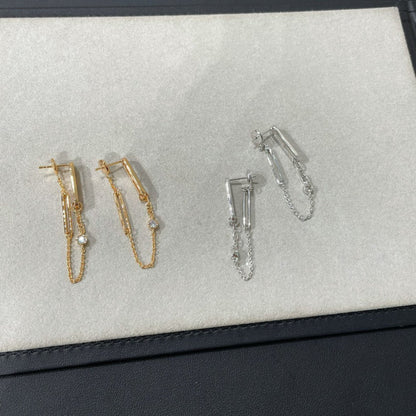 [ELAN LUXE]CHAINE CHAOS DIAMOND DROP EARRINGS