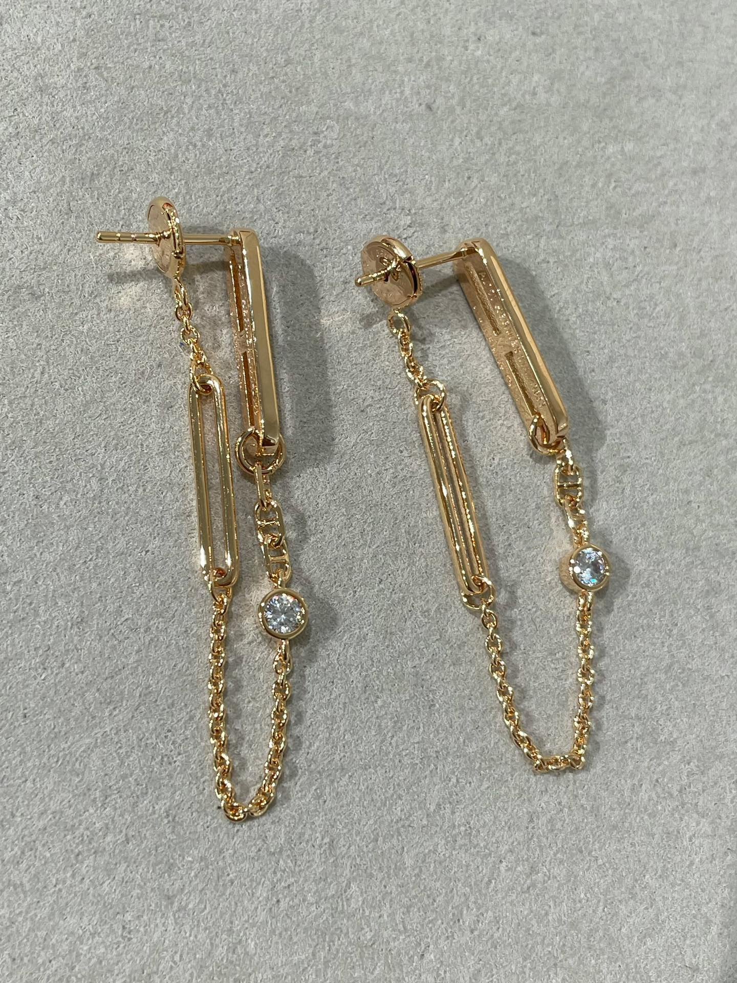 [ELAN LUXE]CHAINE CHAOS DIAMOND DROP EARRINGS