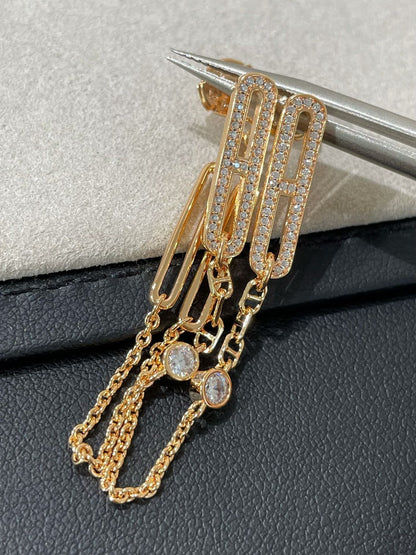 [ELAN LUXE]CHAINE CHAOS DIAMOND DROP EARRINGS