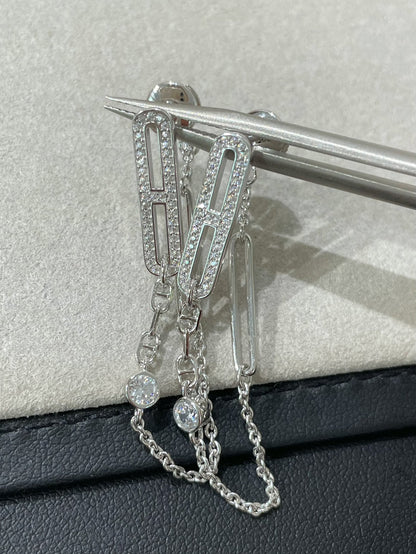 [ELAN LUXE]CHAINE CHAOS DIAMOND DROP EARRINGS