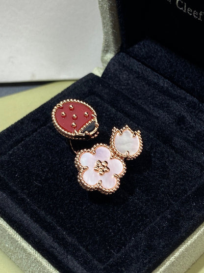 [ELAN LUXE]LUCKY 3 MOTIF ROSE GOLD RING
