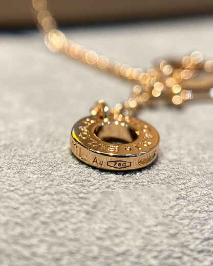 [ELAN LUXE]DREAM MOP DIAMOND PAVED PINK GOLD NECKLACE