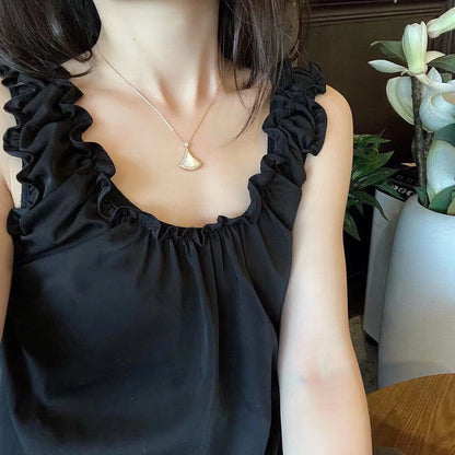 [ELAN LUXE]DREAM MOP DIAMOND PAVED PINK GOLD NECKLACE