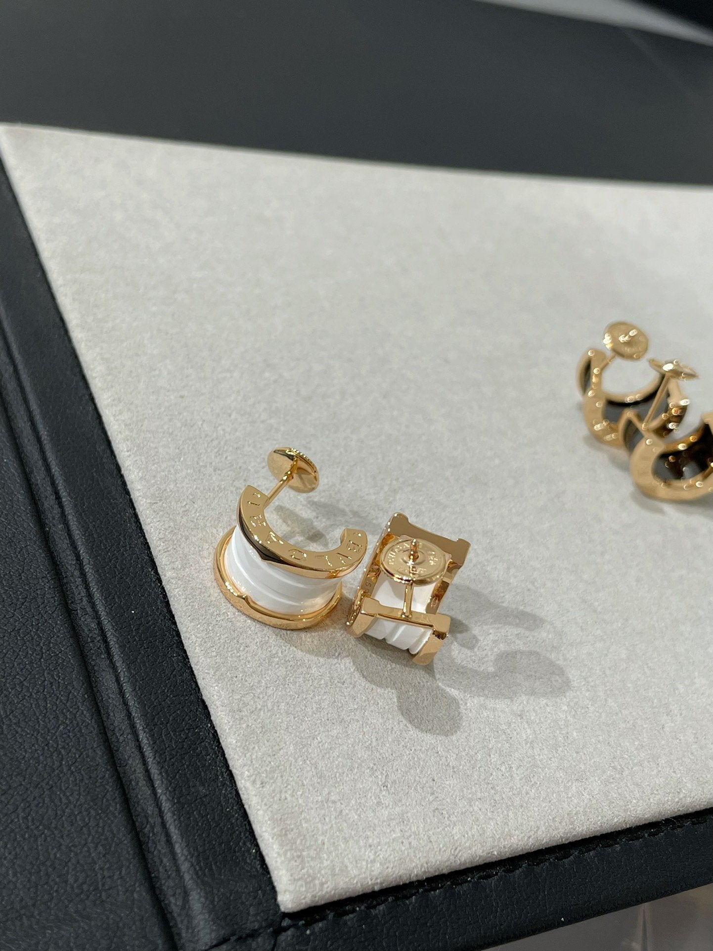 [ELAN LUXE]ZERO 1 PINK GOLD CERAMIC EARRINGS