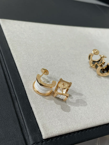 [ELAN LUXE]ZERO 1 PINK GOLD CERAMIC EARRINGS