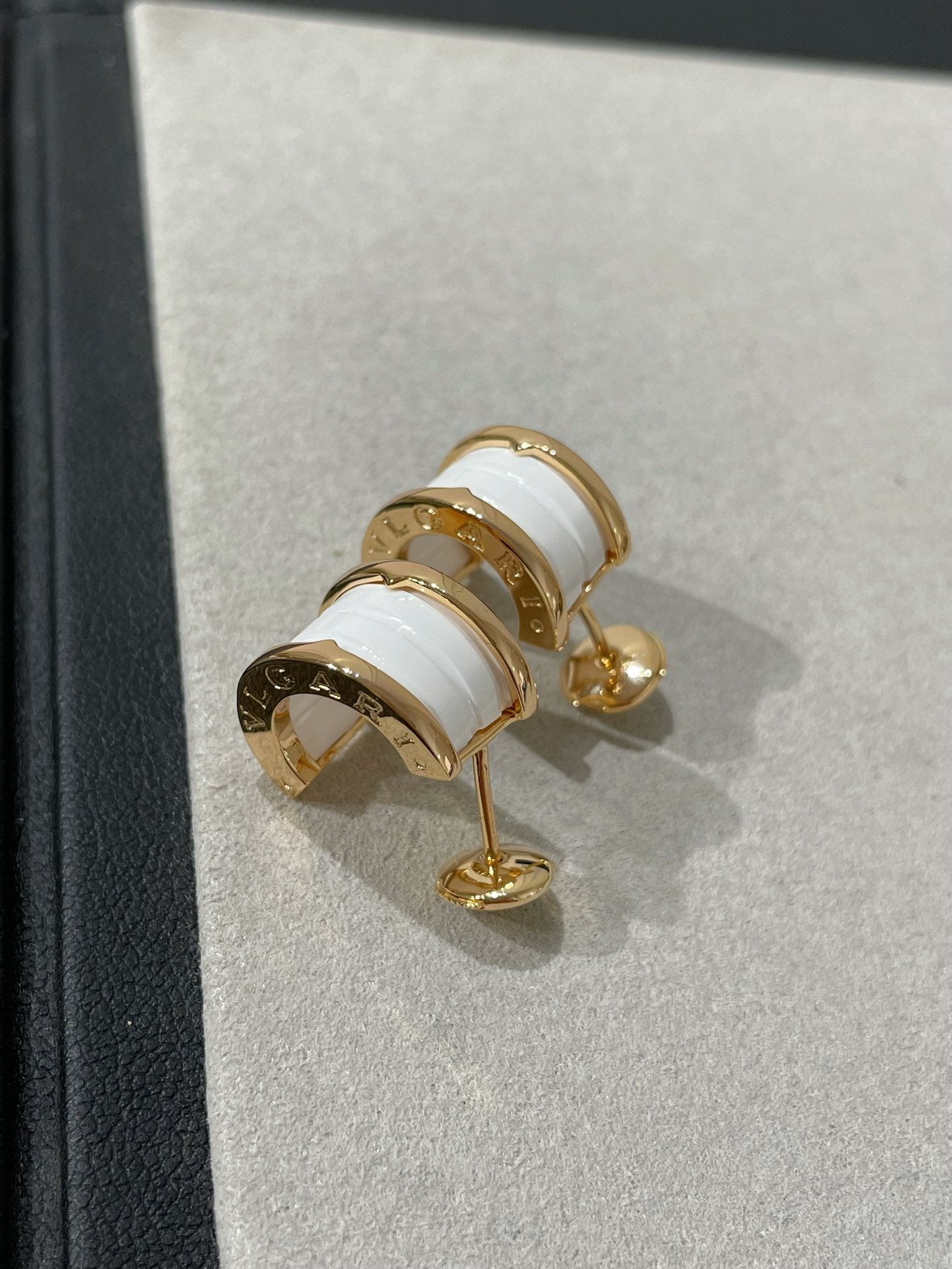 [ELAN LUXE]ZERO 1 PINK GOLD CERAMIC EARRINGS