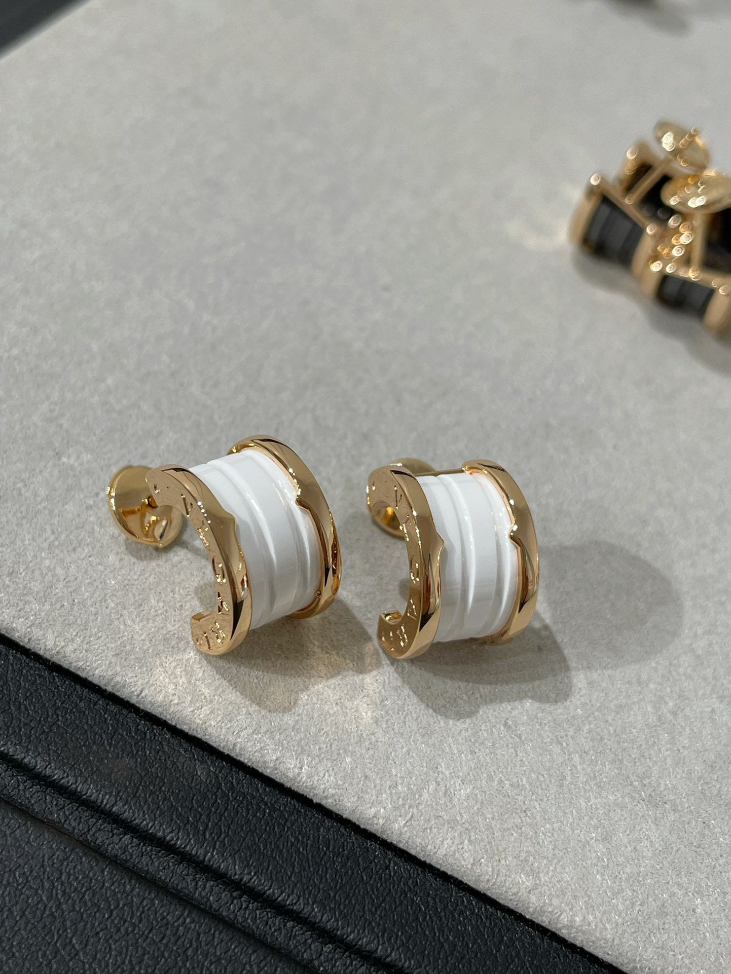 [ELAN LUXE]ZERO 1 PINK GOLD CERAMIC EARRINGS