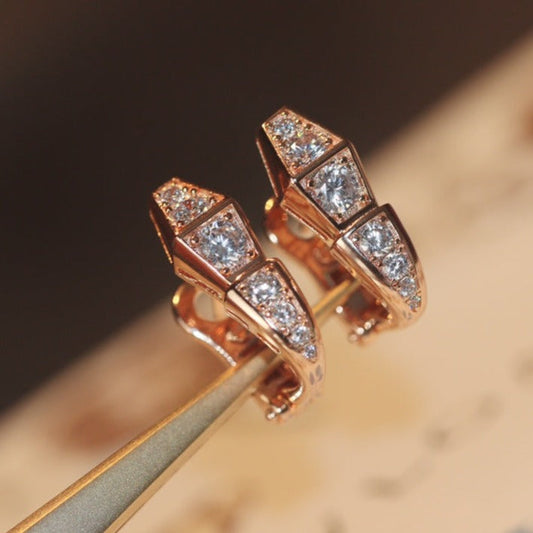 [ELAN LUXE]SERPENT PINK GOLD DIAMOND EARRINGS