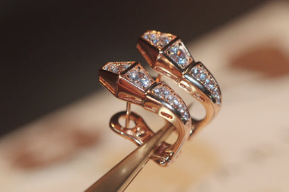 [ELAN LUXE]SERPENT PINK GOLD DIAMOND EARRINGS