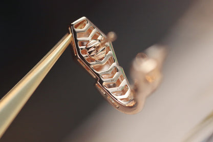 [ELAN LUXE]SERPENT PINK GOLD DIAMOND EARRINGS
