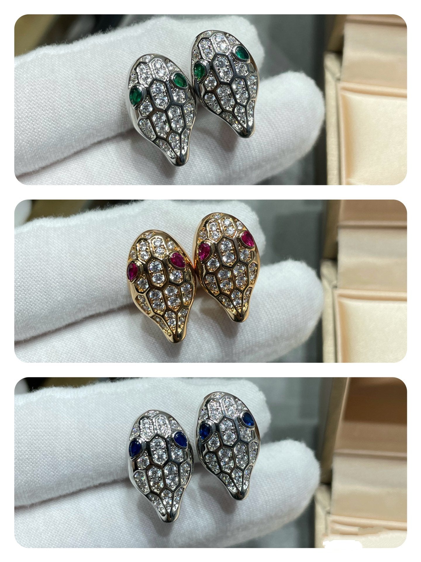[ELAN LUXE]SERPENT DIAMOND STUD EARRINGS