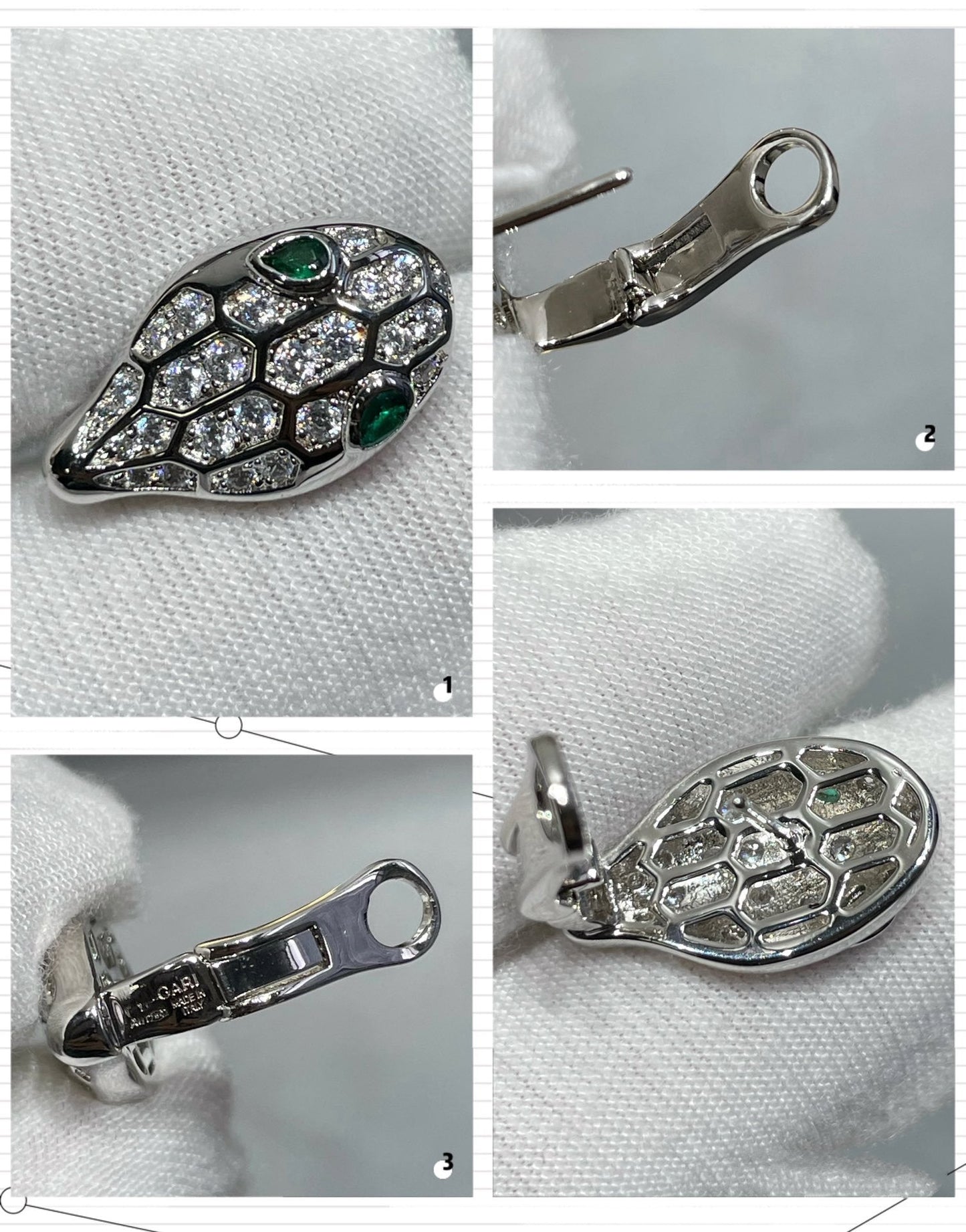 [ELAN LUXE]SERPENT DIAMOND STUD EARRINGS