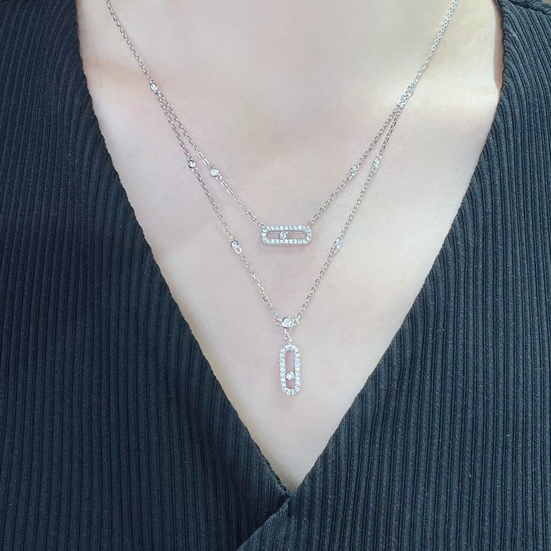 [ELAN LUXE]MOVE 2 ROW DIAMOND NECKLACE