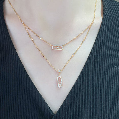 [ELAN LUXE]MOVE 2 ROW DIAMOND NECKLACE