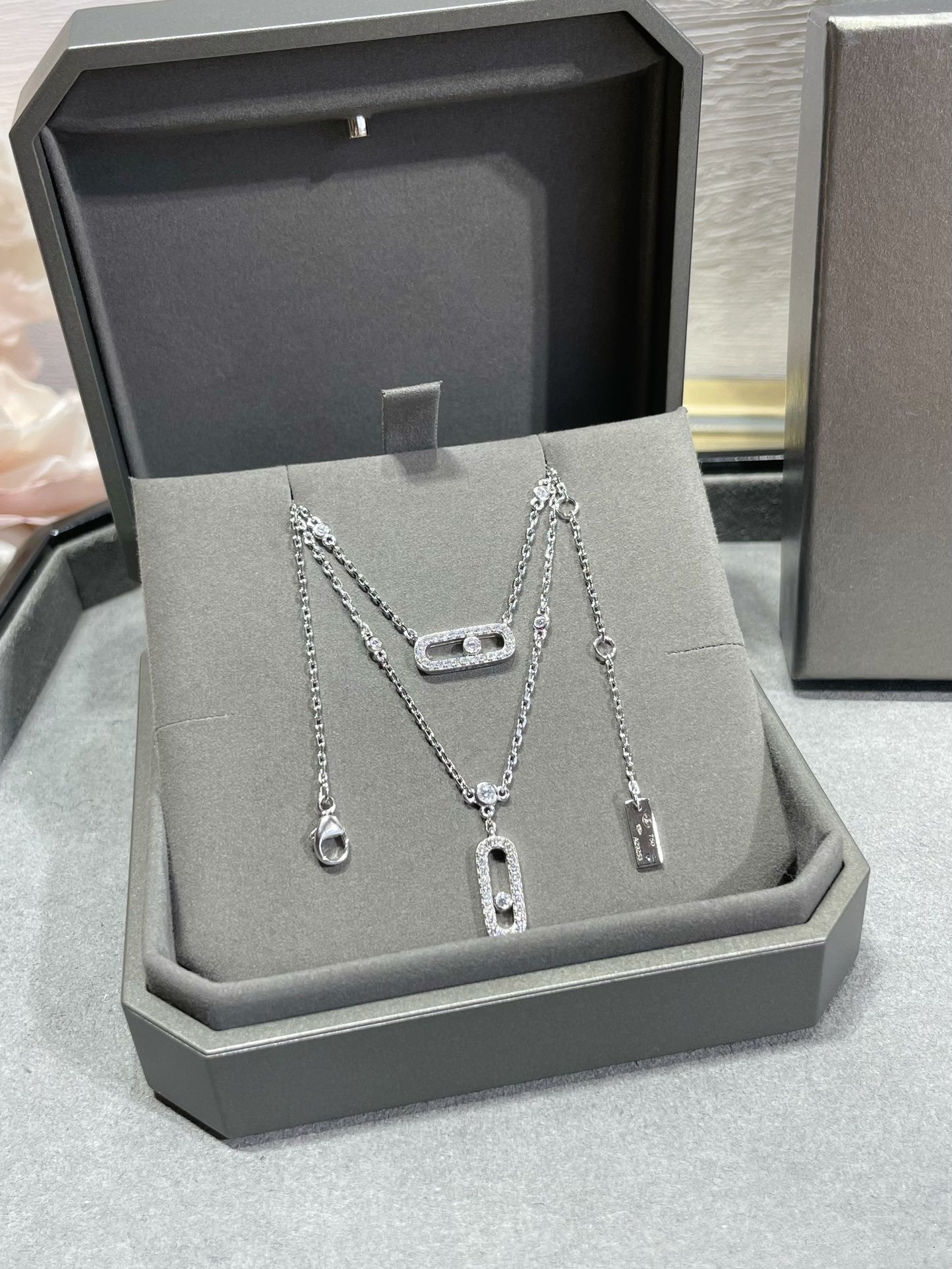 [ELAN LUXE]MOVE 2 ROW DIAMOND NECKLACE