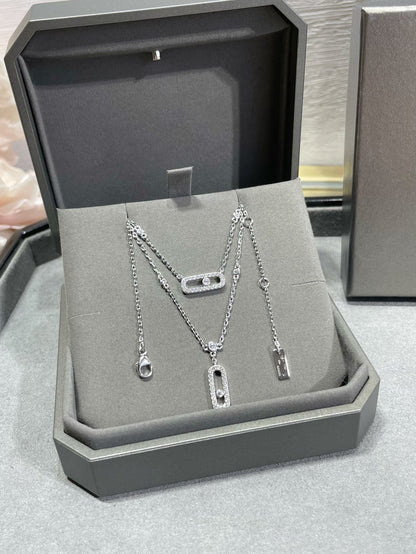 [ELAN LUXE]MOVE 2 ROW DIAMOND NECKLACE