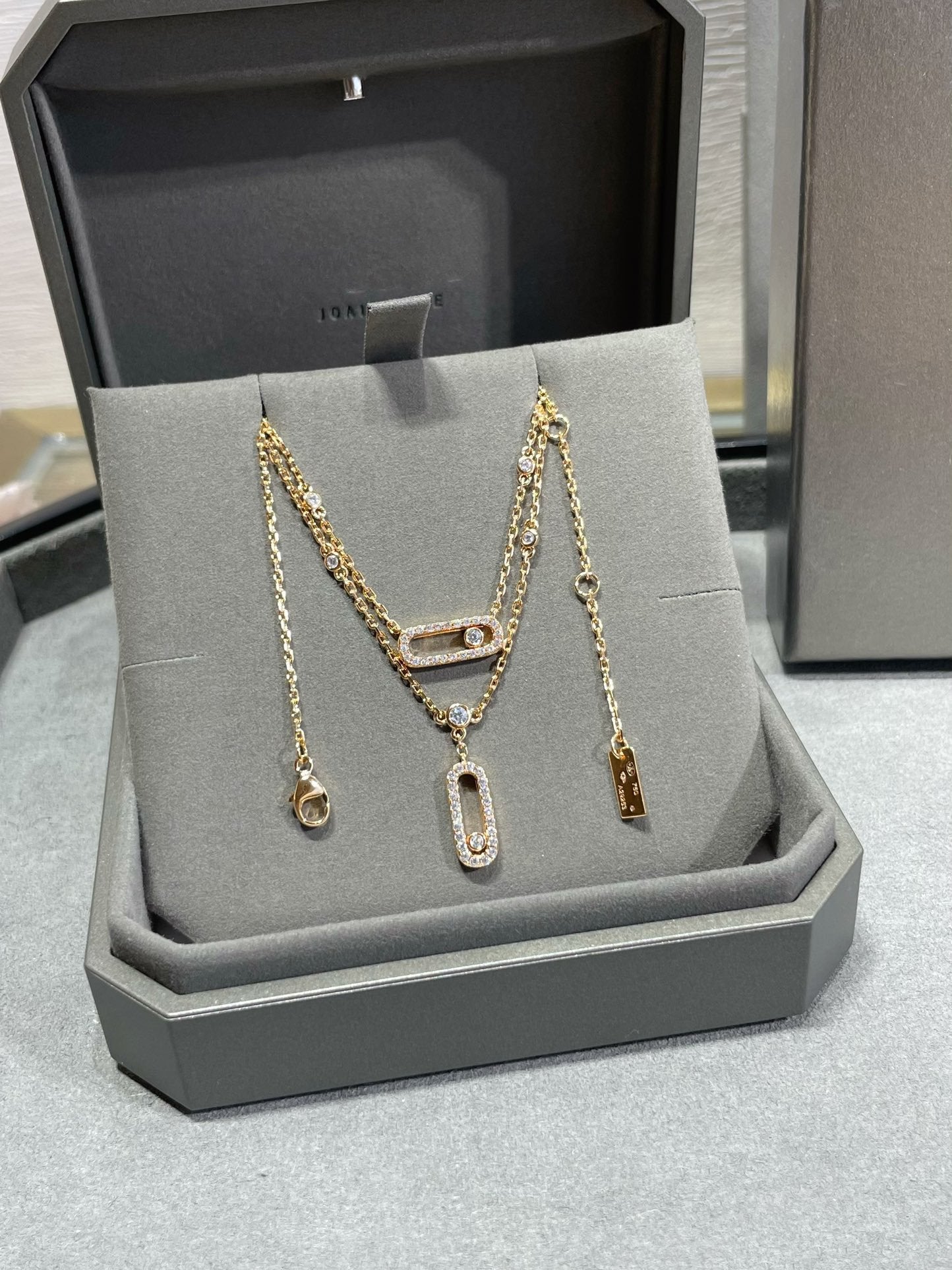 [ELAN LUXE]MOVE 2 ROW DIAMOND NECKLACE