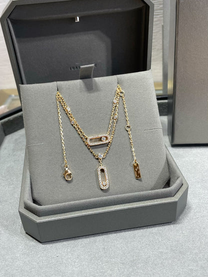 [ELAN LUXE]MOVE 2 ROW DIAMOND NECKLACE