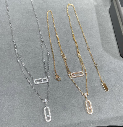 [ELAN LUXE]MOVE 2 ROW DIAMOND NECKLACE