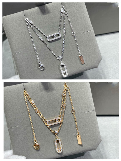[ELAN LUXE]MOVE 2 ROW DIAMOND NECKLACE