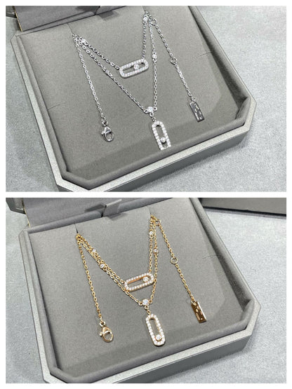 [ELAN LUXE]MOVE 2 ROW DIAMOND NECKLACE