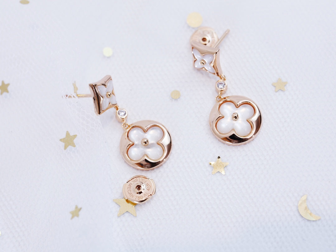 [ELAN LUXE]STAR AND SUN PINK GOLD MOP DROP EARRINGS