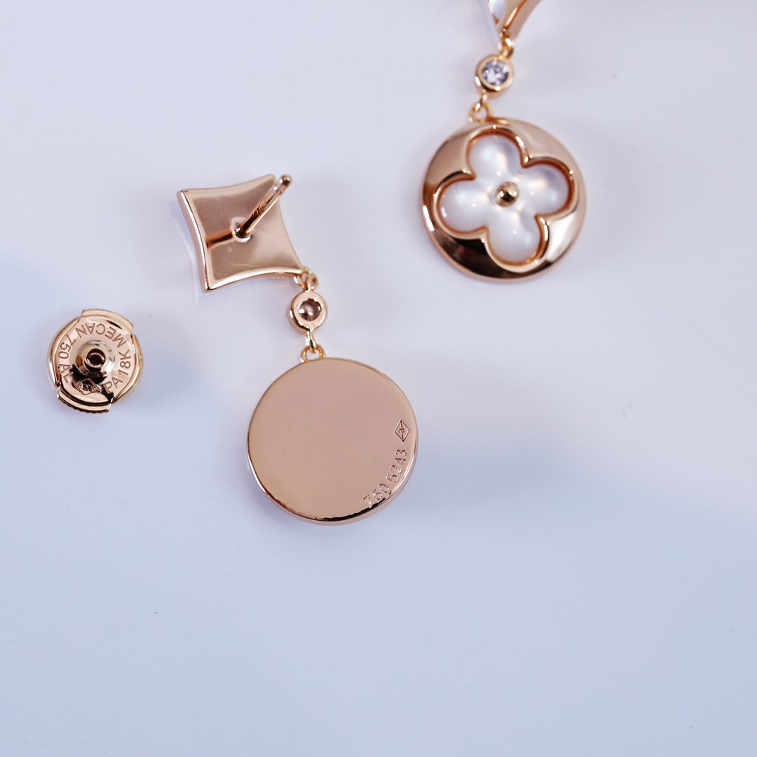 [ELAN LUXE]STAR AND SUN PINK GOLD MOP DROP EARRINGS