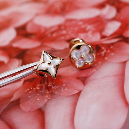 [ELAN LUXE]STAR AND SUN PINK GOLD MOP STUD EARRINGS