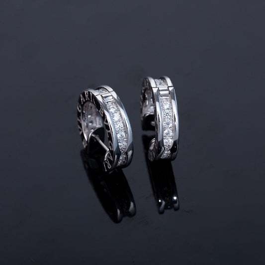 [ELAN LUXE]ZERO 1 MINI SILVER DIAMOND EARRINGS