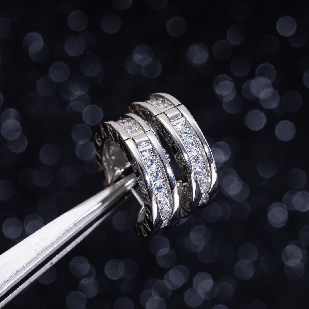 [ELAN LUXE]ZERO 1 MINI SILVER DIAMOND EARRINGS