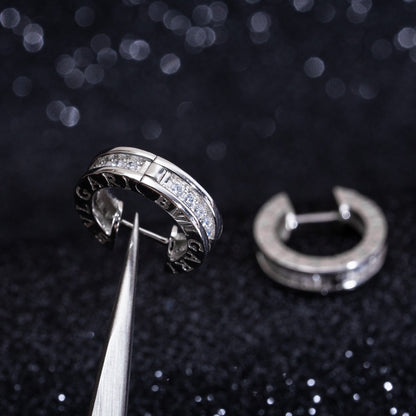 [ELAN LUXE]ZERO 1 MINI SILVER DIAMOND EARRINGS