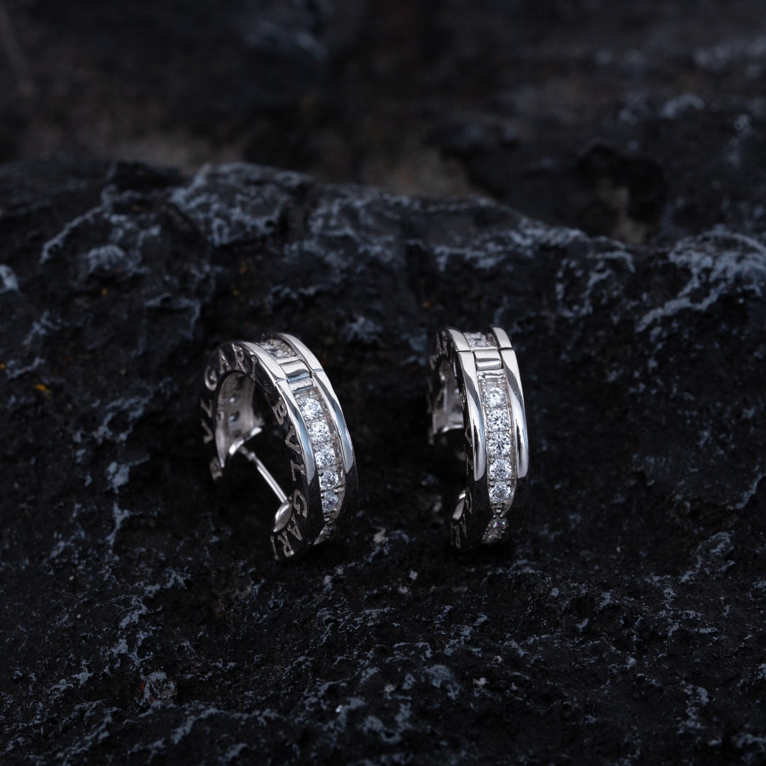 [ELAN LUXE]ZERO 1 MINI SILVER DIAMOND EARRINGS