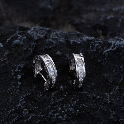 [ELAN LUXE]ZERO 1 MINI SILVER DIAMOND EARRINGS