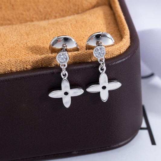 [ELAN LUXE]VIDYLLE SILVER DIAMOND MINI DROP EARRINGS
