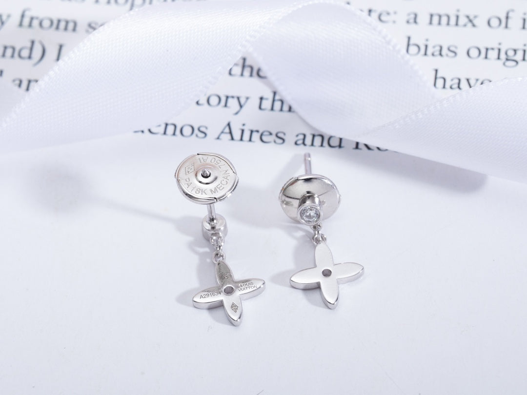 [ELAN LUXE]VIDYLLE SILVER DIAMOND MINI DROP EARRINGS