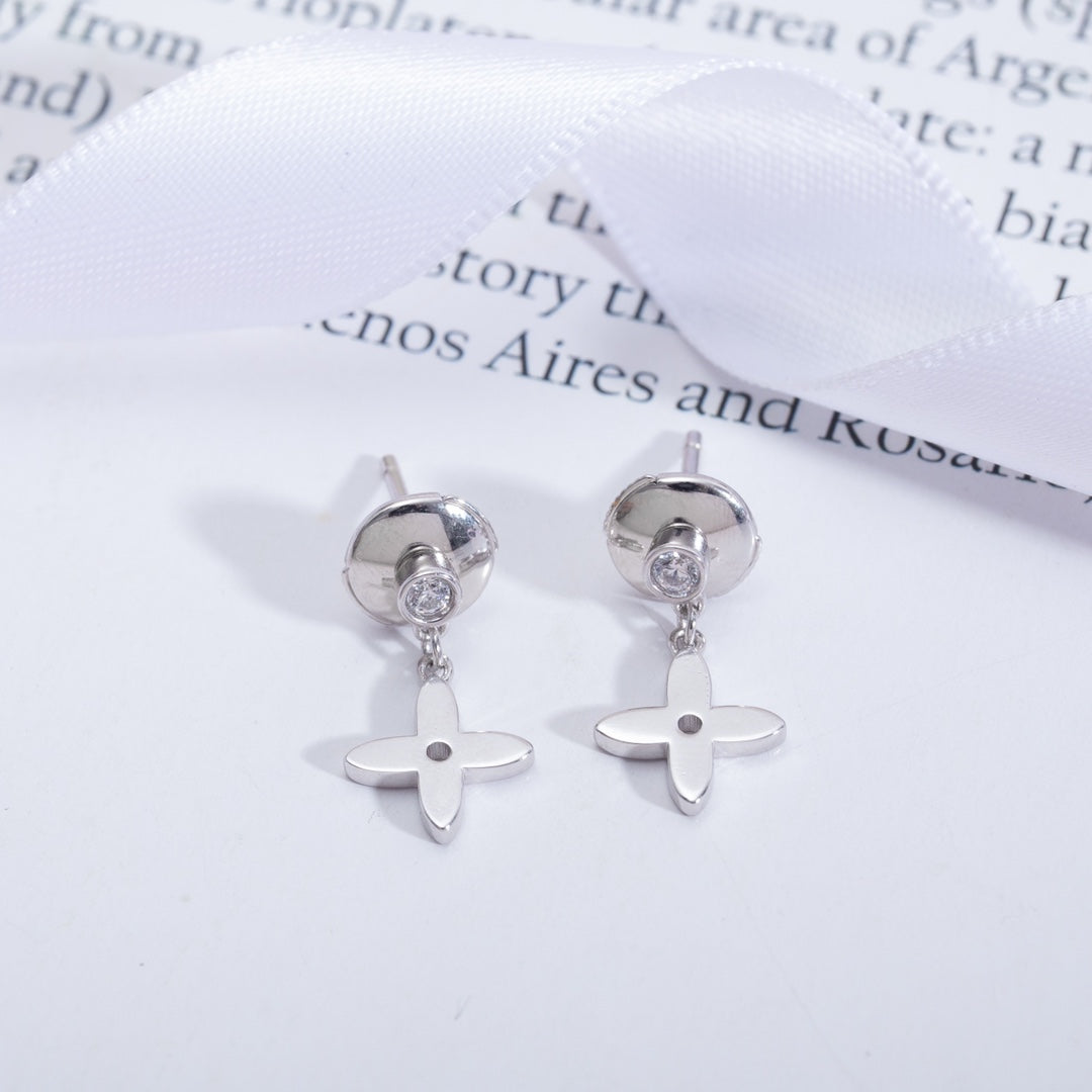 [ELAN LUXE]VIDYLLE SILVER DIAMOND MINI DROP EARRINGS
