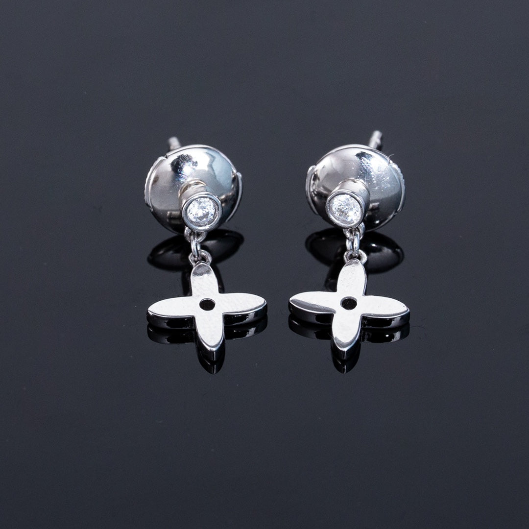 [ELAN LUXE]VIDYLLE SILVER DIAMOND MINI DROP EARRINGS