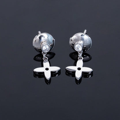 [ELAN LUXE]VIDYLLE SILVER DIAMOND MINI DROP EARRINGS