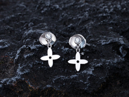 [ELAN LUXE]VIDYLLE SILVER DIAMOND MINI DROP EARRINGS