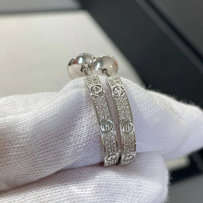[ELAN LUXE]LOVE EARRINGS 3.6MM DIAMOND PAVED