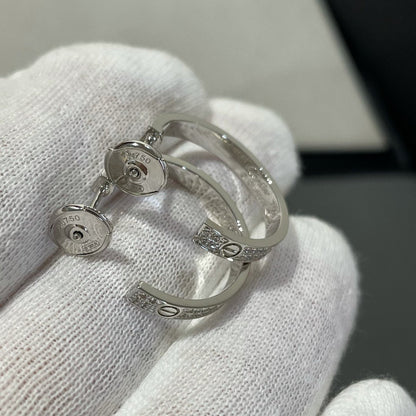 [ELAN LUXE]LOVE DIAMOND SILVER HOOP EARRINGS