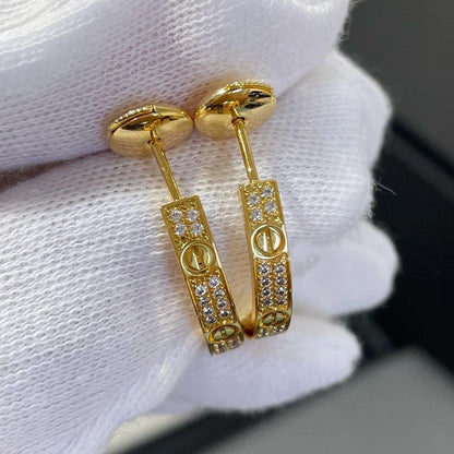 [ELAN LUXE]LOVE EARRINGS 3.6MM DIAMOND PAVED