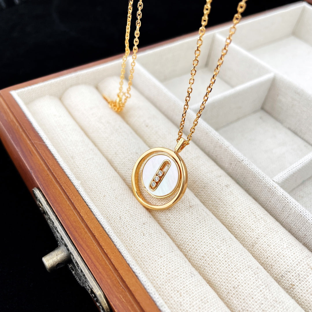 [ELAN LUXE]LUCKY MOVE MOP PINK GOLD NECKLACE