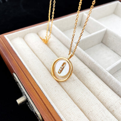 [ELAN LUXE]LUCKY MOVE MOP PINK GOLD NECKLACE