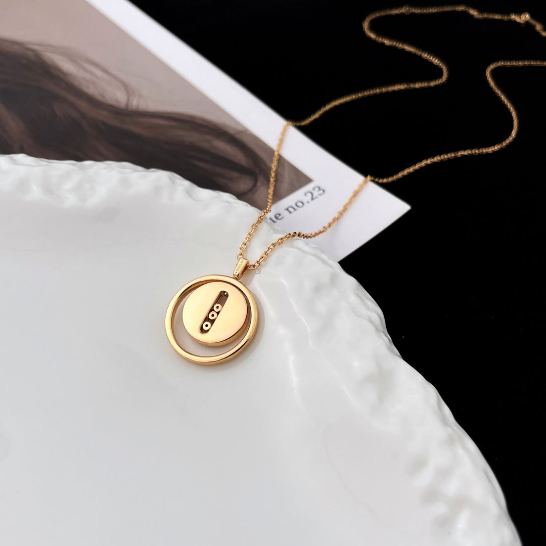 [ELAN LUXE]LUCKY MOVE MOP PINK GOLD NECKLACE