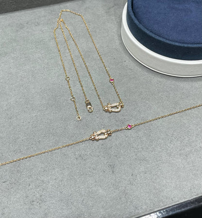 [ELAN LUXE]FORCE 10 DIAMOND PINK GOLD NECKLACE