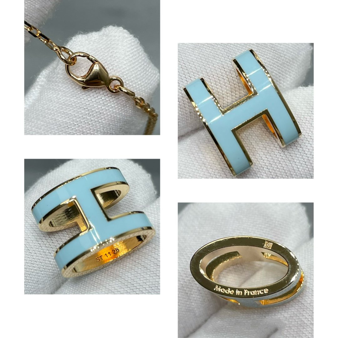 [ELAN LUXE]POP H SKY BLUE NECKLACE