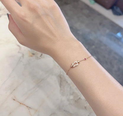 [ELAN LUXE]FORCE 10 DIAMOND CHAIN LINK PINK GOLD BRACELET