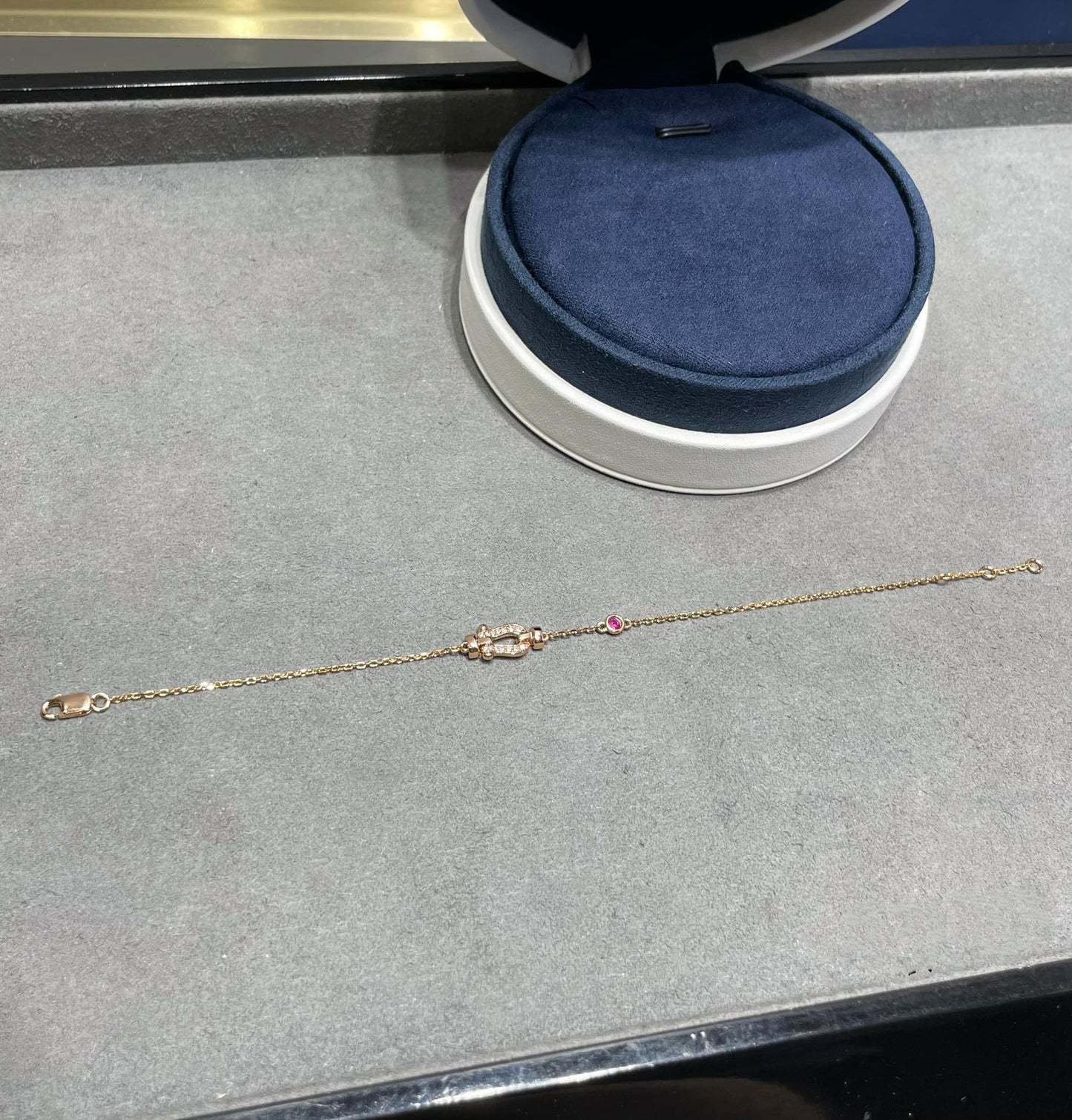 [ELAN LUXE]FORCE 10 DIAMOND CHAIN LINK PINK GOLD BRACELET